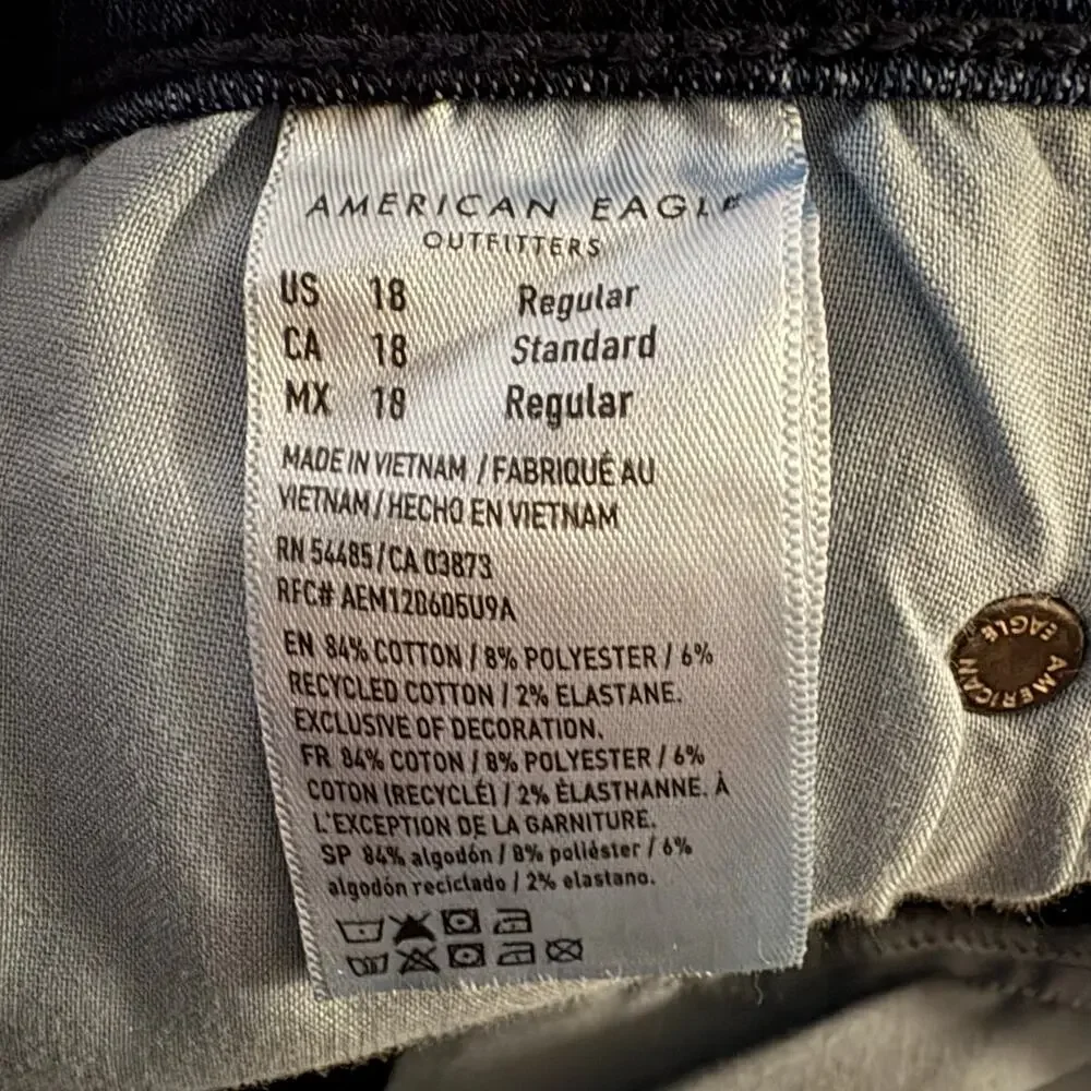 American Eagle Ne(x)t Level Stretch Festival Flare Jean 18 Regular Women’s Blue - Picture 6 of 7